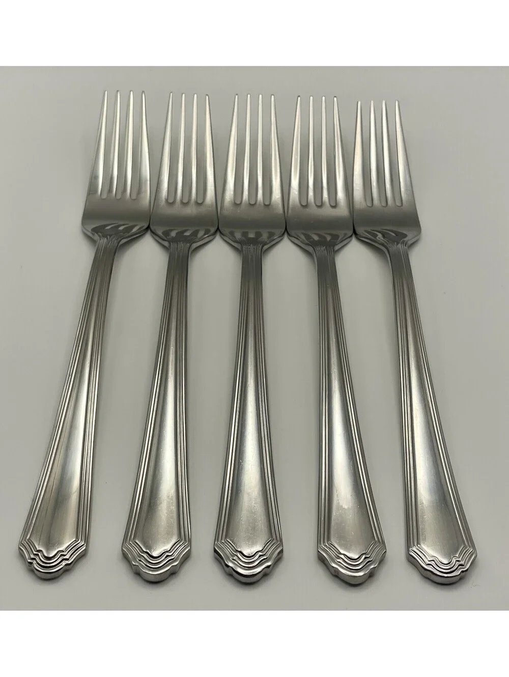 (5) Lenox ARCHWAY 18/10 Stainless China Dinner Fork Lot ~ 8 3/8”